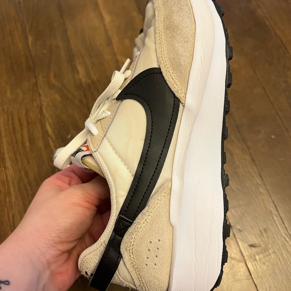 Nike Waffle Beige and Black Sneakers